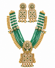 Stylish Fancy Emerald Green Kundan Haar Set - Partywear & Wedding Special