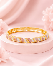 Gold Plated Designer Bangles Set for Women, Dual Tone Traditional Kada Set, Alloy Imitation Jewellery, Party Wear & Daily Wear (Set of 4)