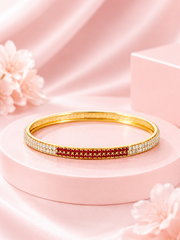 Trendy Dual-Tone Minimalist Gold Plated Bangle Set (4 Pcs)
