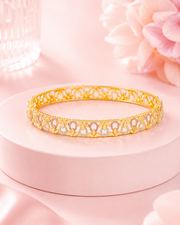 Designer Tri-Tone Filigree Gold Plated Bangles (Set of 4)