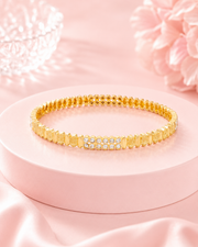 Fancy Sparkling Dual-Tone Gold Plated Bangle Set (Pack of 4)