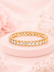 Stylish Rose Gold AD Bangle Set | Fancy Diamond Look Partywear Kangan (Set of 4)