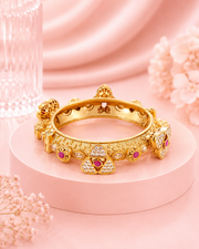 Traditional Gold Plated Ruby & White Stone Studded Openable Kadas | Ethnic Designer Artificial Jewelry Bangles for Women | Pack of 2