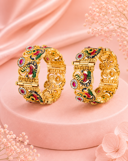 Dual-Tone Beaded Designer Kada Set (Set of 2)