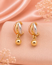 Stylish Fancy Three-Tone Partywear Balis / Traditional Ball Drop Earrings for Women