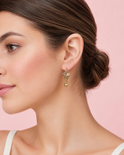Fancy Star Bali - Stylish Tri-Tone Daily Wear Earrings for Women & Girls