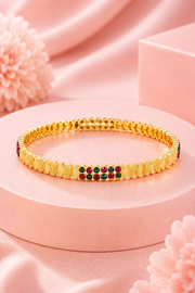 Fancy Sparkling Dual-Tone Gold Plated Bangle Set (Pack of 4)