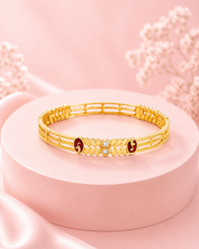 Fancy Sparkling Dual-Tone Gold Plated Bangle Set (Pack of 4)