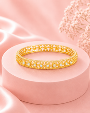 Dual-Tone Zigzag Chevron Bangle Set (Set of 4)