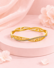 Minimalist Dual-Tone Beaded Slim Bangle Set (4 Pcs)
