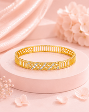 Designer Dual-Tone Filigree Circle Bangles (Set of 4)
