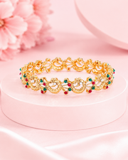 Minimalist Dual-Tone Beaded Slim Bangle Set (2 Pcs)