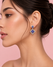 Stylish Purple Diamond-Cut Fancy Earrings | Trendy Partywear Dangles