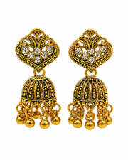 Fancy Antique Gold Jhumka Earrings | Stylish Partywear Earrings for Women | Traditional Jhumki