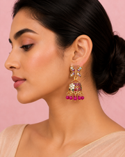 Stylish Butterfly Jhumka / Fancy Partywear Stone Earrings / Trending Indian Jewelry