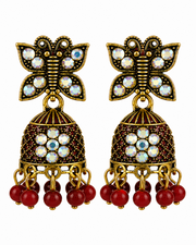 Stylish Butterfly Jhumka | Fancy Partywear Antique Gold Earrings | New Design Jhumki