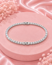 Fancy Stylish Baguette Diamond Look Silver Bracelet for Women / Partywear Bracelet
