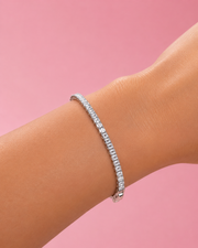 Fancy Stylish Baguette Diamond Look Silver Bracelet for Women / Partywear Bracelet