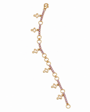 Stylish Purple Stone Gold Plated Fancy Charm Bracelet For Women / Girls Partywear Hand Chain Single