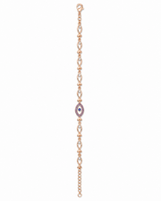 Stylish Rose Gold Evil Eye Bracelet / Fancy Adjustable Nazar Protection Hand Chain For Women and Girls / Partywear Artificial Jewelry