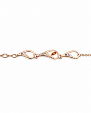 Fancy Trendy Multi-Color Stone Adjustable Free-Size Bracelet for Women / Stylish Partywear Rose Gold Daily Use Hand Chain
