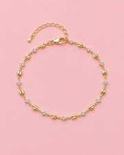 Fancy Stylish Gold-Plated Adjustable Leaf Crystal Bracelet For Women and Girls / Partywear Hand Chain Daily Wear