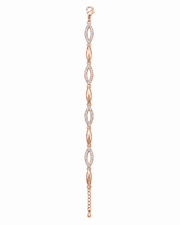 Fancy Rose Gold Adjustable American Diamond Bracelet Hand Chain for Women / Stylish Girls Partywear Jewellery