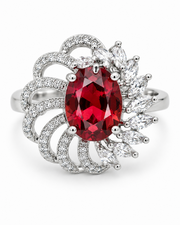 Trending Stylish Red Ruby Cocktail Ring | Fancy Adjustable Partywear Ring for Women
