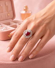 Trending Stylish Red Ruby Cocktail Ring | Fancy Adjustable Partywear Ring for Women