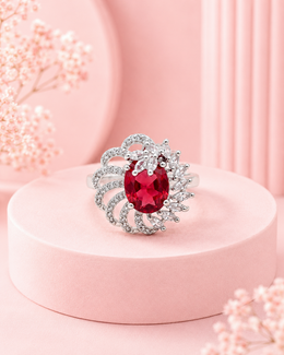 Trending Stylish Red Ruby Cocktail Ring | Fancy Adjustable Partywear Ring for Women