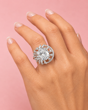 Trendy Fancy American Diamond Cocktail Ring | Adjustable Stylish Partywear Ring