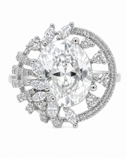 Trendy Fancy American Diamond Cocktail Ring | Adjustable Stylish Partywear Ring
