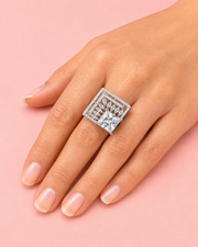Stylish Square AD Cocktail Ring | Fancy Partywear Adjustable Finger Ring for Women