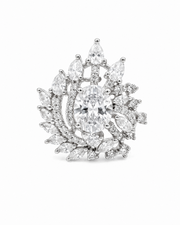 Fancy Stylish Partywear AD Stone Adjustable Cocktail Ring