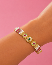 Stylish Fancy Kundan Pearl Pahunchi Bracelet | Bridal & Partywear Moti Bracelet