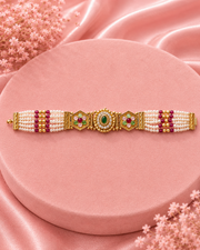 Stylish Fancy Kundan Pearl Pahunchi Bracelet | Bridal & Partywear Moti Bracelet
