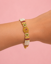 Fancy Stylish Pearl Pochi Bracelet / Traditional Meenakari Manibandh for Women