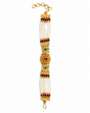 Fancy Stylish Pearl Pochi Bracelet / Traditional Meenakari Manibandh for Women