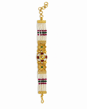 Stylish Partywear Pearl Bracelet / Fancy Kundan Meenakari Manibandh for Women