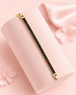 Trendy Fancy Black Baguette Bracelet | Stylish Partywear Bracelet for Women