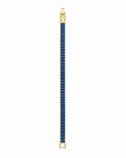 Fancy Royal Blue Baguette Bracelet | Stylish Gold Polish Partywear Bracelet for Women