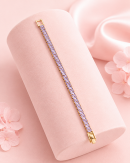 Fancy Lavender Stone Tennis Bracelet / Stylish Purple Partywear Wristlet