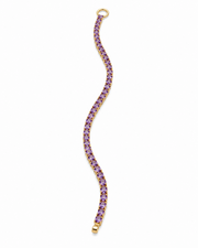 Fancy Lavender Purple Stone Bracelet | Stylish Gold Polished Tennis Bracelet for Partywear