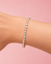 Fancy Rose Gold American Diamond Bracelet / Stylish Partywear AD Bangle for Women