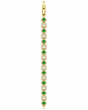 Fancy Emerald Green AD Stone Bracelet | Stylish Partywear Gold Plated Bracelet For Girls & Women