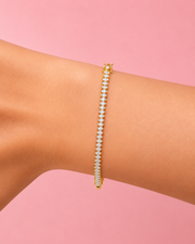 Stylish Marquise Diamond Bracelet | Fancy Partywear Gold Plated Kada Style Bracelet