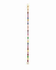 Stylish Multi-Color Fancy Crystal Bracelet | Partywear Rainbow Tennis Bracelet | Trendy Gold Plated Kada Style Jewellery