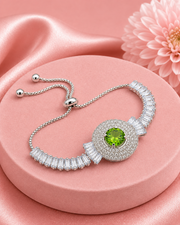 Fancy Adjustable Green Stone Bracelet | Stylish Partywear Diamond Kada | Free Size New Design Jewelry