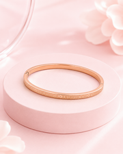 Fancy Rose Gold Patterned Kada | Stylish Daily Wear Oval Bangle | Trending Bracelet for Girls