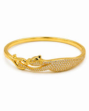 Fancy Gold Plated Stylish Panther Kada / Trending American Diamond Partywear Bangle